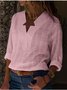 Sexy V Neck Pure Color Blouse