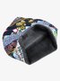 Women Vintage Stripe Print Beanie Outdoor Windproof Snow Hat