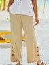 Plus Size Loose Casual Plain Casual Pants