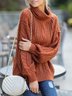 Women Casual Cowl Neck Sweater Pullover