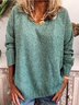 Casual Neck Long Sleeve Knitted Sweater