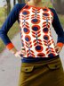 zolucky Casual Long Sleeve Floral-Print Crew Neck T-shirt