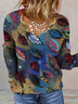 Women Vintage Printed Long Sleeve Top