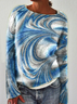 Abstract Shift Crew Neck Shirt & Top