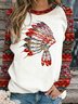 Long Sleeve Round Neck Color-Block Top