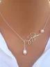 New Chic Fashion Vintage Leaf Pearl Necklaces