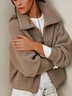 Coffee Solid Shift Casual Sweater
