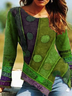 Printed Casual Long Sleeve Shirt & Top