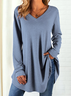 Long Sleeve Holiday Shift V Neck Top