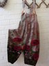 Cotton-Blend Crew Neck Boho Floral Jumpsuit & Romper