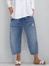 Plus size Solid Casual Jeans