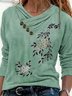 Long Sleeve Casual Floral Top