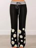 Vintage Color-block Daisy Printed Casual Sports Pants