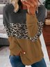 Simple Crew Neck Floral-Print Long Sleeve Sweatshirt