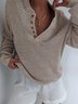 V Neck Casual Plain Sweater