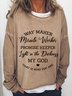 Casual Long Sleeve Round Neck Printed Top Sweatshirt