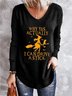 Halloween Casual Letter Long Sleeve T-shirt