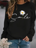 Printed Long Sleeve Crew Neck Casual Sweatshirt
