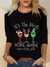 Christmas Xmas Long Sleeve Round Neck Printed Top T-shirt Xmas T-shirt