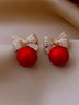 Rhinestone Bowknot Christmas Elegant Valentine's Day Dangle Earrings