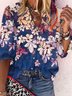 Boho Floral Buttoned Blouse