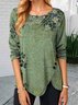 Women Vintage Printed Long Sleeve Shirt