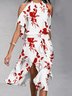 Floral Casual Halter Short Sleeve Dress