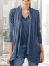 Women Casual Plain Autumn Polyester Daily Loose Long sleeve Regular H-Line Other Coat