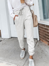 Women Casual Plain Autumn Natural Daily Standard Harem pants Long H-Line Sweatpants