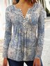 Ethnic Printed Jersey Casual Long Sleeve TUNIC Top
