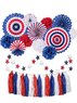 Party Arrangement Paper Fan Paper Flower Balls Stars and Stripes Independence Day Themed Party