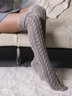 Casual Home Spiral Pattern Mid-Length Knee Pile of Wool Socks