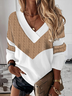Loose Color Block Jersey Sweatshirt