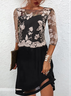 Crew Neck Floral Lace Dress