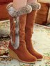Vintage Fringe Plush Warm Snow Boots