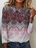 Casual Ethnic Autumn Daily Best Sell Crew Neck Regular H-Line Regular T-shirt for Women