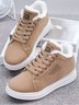Text-print Warm Lined Lace-Up Sneakers
