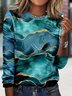 Abstract Crew Neck Casual Loose T-Shirt