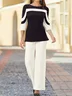 Crew Neck Regular Fit Elegant Two-Piece Set