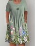 Plus Size Crew Neck Casual Jersey Loose Dress