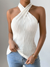 Casual Jacquard Halter Tight Tank Top