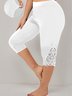 Plus Size Plain Knitted Casual Tight Leggings