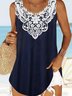 Plus Size Loose Vacation Knitted Tank Top