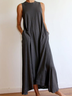 Plus Size Jersey Crew Neck Casual Loose Dress