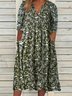 Plus Size Casual Short Sleeve Woven Dress