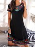 Plus Size Regular Fit Jersey Ethnic Ethnic Dress