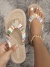 Women Multicolor Braided Beach Flip-Flops