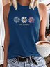 Women's Keep it Simple Daisy Casual Crew Neck Tank Top