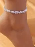 Minimalist Rhombus Rhinestone Anklet