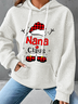 Christmas Grandma Claus Snowflake Casual Santa Claus Heavyweight H-Line Loose Hoodie